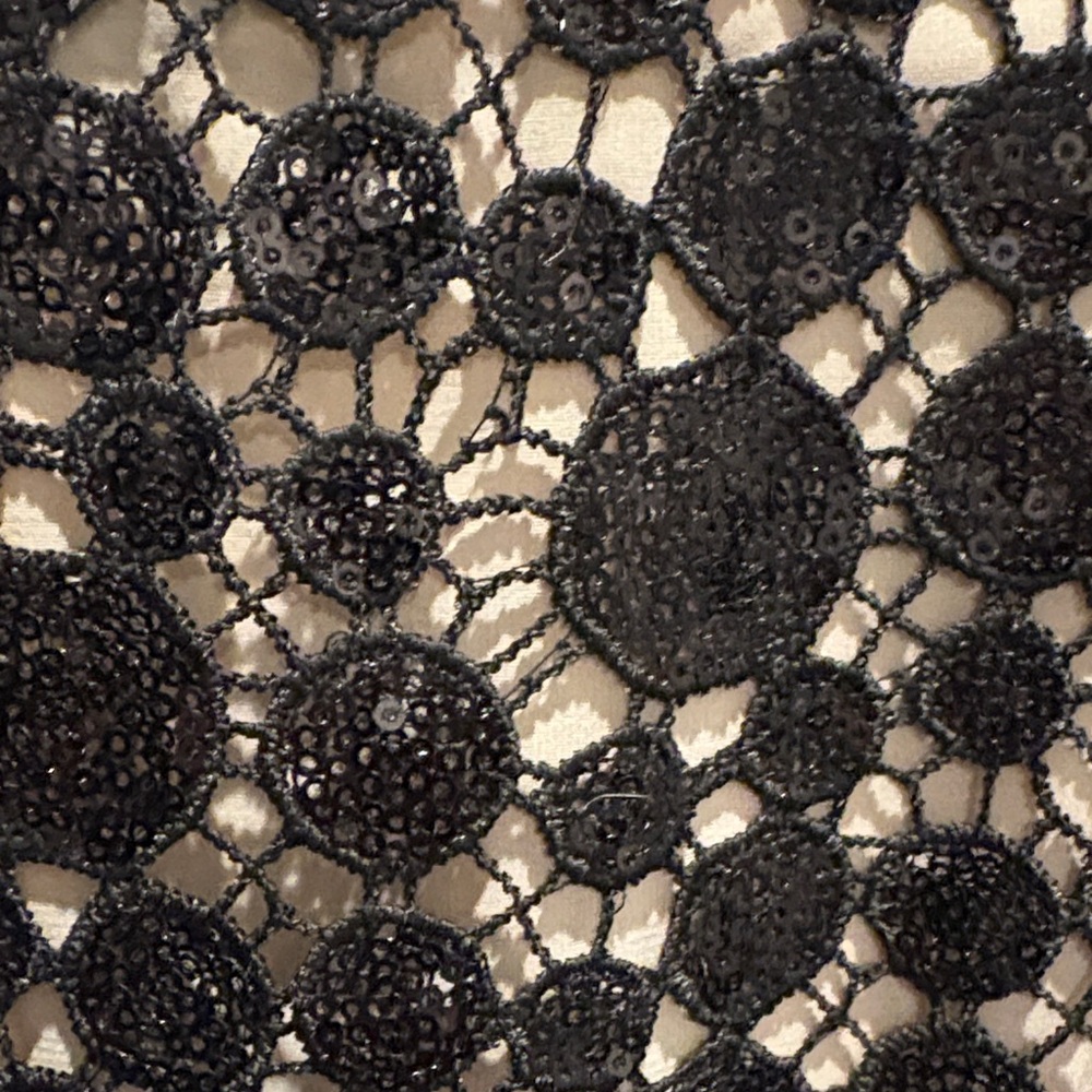 Alice + Olivia Floral sequins Lace Mini shift Dress size 2 crochet - Picture 2 of 9